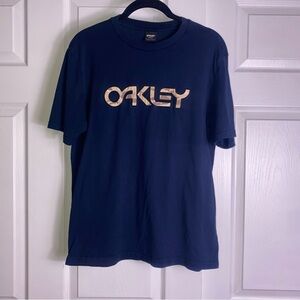 Oakley Navy Blue and Camo Custom Fit Tee in Deep Blue